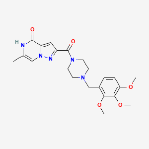molecular formula C22H27N5O5 B2736027 6-甲基-2-{[4-(2,3,4-三甲氧基苯基)哌嗪-1-基]羰基}吡唑并[1,5-a]嘧啶-4(5H)-酮 CAS No. 1795295-27-0