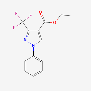 molecular formula C13H11F3N2O2 B2736030 Ethyl 1-phenyl-3-(trifluoromethyl)-1H-pyrazole-4-carboxylate CAS No. 741717-63-5