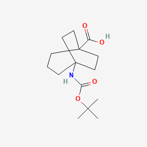 molecular formula C15H25NO4 B2736031 5-((Tert-butoxycarbonyl)amino)bicyclo[3.2.2]nonane-1-carboxylic acid CAS No. 1823779-23-2