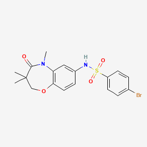 molecular formula C18H19BrN2O4S B2736032 4-bromo-N-(3,3,5-trimethyl-4-oxo-2,3,4,5-tetrahydrobenzo[b][1,4]oxazepin-7-yl)benzenesulfonamide CAS No. 922076-37-7