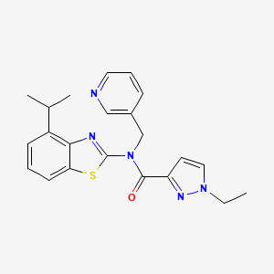 molecular formula C22H23N5OS B2736036 1-ethyl-N-(4-isopropylbenzo[d]thiazol-2-yl)-N-(pyridin-3-ylmethyl)-1H-pyrazole-3-carboxamide CAS No. 1172230-76-0