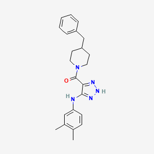 4-(4-benzylpiperidine-1-carbonyl)-N-(3,4-dimethylphenyl)-1H-1,2,3-triazol-5-amine