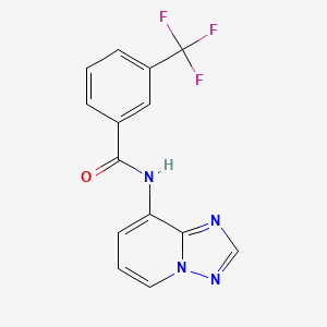 molecular formula C14H9F3N4O B2736061 N-[1,2,4]triazolo[1,5-a]pyridin-8-yl-3-(trifluoromethyl)benzenecarboxamide CAS No. 338419-02-6