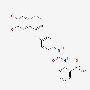 molecular formula C25H24N4O5 B2736063 1-[4-[(6,7-Dimethoxy-3,4-dihydroisoquinolin-1-yl)methyl]phenyl]-3-(2-nitrophenyl)urea CAS No. 1024068-70-9