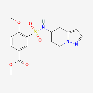 molecular formula C16H19N3O5S B2736113 methyl 4-methoxy-3-(N-(4,5,6,7-tetrahydropyrazolo[1,5-a]pyridin-5-yl)sulfamoyl)benzoate CAS No. 2034406-37-4