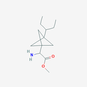 molecular formula C13H23NO2 B2736134 Methyl 2-amino-2-(3-pentan-3-yl-1-bicyclo[1.1.1]pentanyl)acetate CAS No. 2287266-13-9