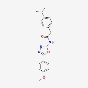 molecular formula C20H21N3O3 B2736135 2-(4-异丙基苯基)-N-(5-(4-甲氧基苯基)-1,3,4-噁二唑-2-基)乙酰胺 CAS No. 923386-83-8