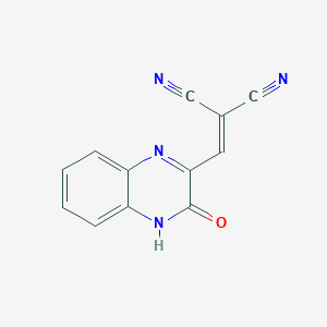 molecular formula C12H6N4O B273614 2-[(3-Oxo-3,4-dihydro-2-quinoxalinyl)methylene]malononitrile 