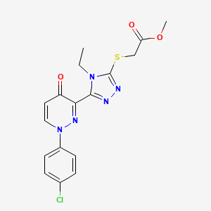 B2736148 methyl 2-({5-[1-(4-chlorophenyl)-4-oxo-1,4-dihydro-3-pyridazinyl]-4-ethyl-4H-1,2,4-triazol-3-yl}sulfanyl)acetate CAS No. 478077-62-2