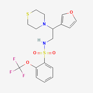 molecular formula C17H19F3N2O4S2 B2736150 N-(2-(呋喃-3-基)-2-硫吗吡啶基乙基)-2-(三氟甲氧基)苯磺酰胺 CAS No. 2034547-35-6