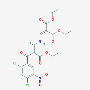 molecular formula C20H20Cl2N2O9 B273616 diethyl 2-[[[(Z)-2-(2,4-dichloro-5-nitrobenzoyl)-3-ethoxy-3-oxoprop-1-enyl]amino]methylidene]propanedioate 