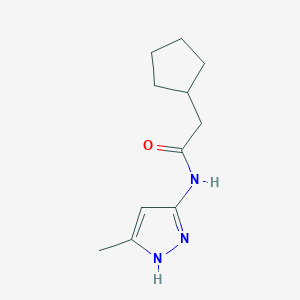 molecular formula C11H17N3O B2736169 2-环戊基-N-(3-甲基-1H-吡唑-5-基)乙酰胺 CAS No. 2168912-72-7