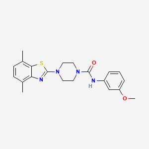 molecular formula C21H24N4O2S B2736176 4-(4,7-二甲基苯并[d]噻唑-2-基)-N-(3-甲氧苯基)哌嗪-1-甲酰胺 CAS No. 1203271-21-9