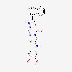 molecular formula C25H19N5O4 B2736177 N-(2,3-dihydro-1,4-benzodioxin-6-yl)-2-[2-(naphthalen-1-yl)-4-oxo-4H,5H-pyrazolo[1,5-d][1,2,4]triazin-5-yl]acetamide CAS No. 1326933-91-8