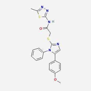 2-((5-(4-methoxyphenyl)-1-phenyl-1H-imidazol-2-yl)thio)-N-(5-methyl-1,3,4-thiadiazol-2-yl)acetamide
