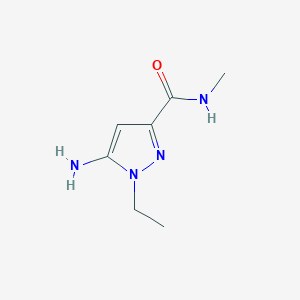molecular formula C7H12N4O B2736195 1H-Pyrazole-3-carboxamide,5-amino-1-ethyl-N-methyl- CAS No. 1224888-20-3