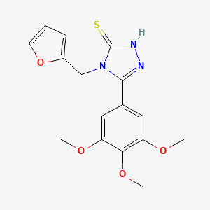 molecular formula C16H17N3O4S B2736229 4-(furan-2-ylmethyl)-5-(3,4,5-trimethoxyphenyl)-4H-1,2,4-triazole-3-thiol CAS No. 526192-76-7