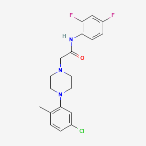 molecular formula C19H20ClF2N3O B2736252 N-(2,4-Difluorophenyl)-2-(4-(5-chloro-2-methylphenyl)piperazinyl)ethanamide CAS No. 885427-46-3