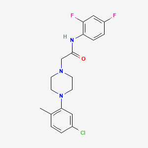 molecular formula C19H20ClF2N3O B2736252 N-(2,4-二氟苯基)-2-(4-(5-氯-2-甲基苯基)哌嗪基)乙酰胺 CAS No. 885427-46-3