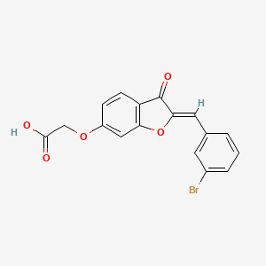 molecular formula C17H11BrO5 B2736257 (Z)-2-((2-(3-bromobenzylidene)-3-oxo-2,3-dihydrobenzofuran-6-yl)oxy)acetic acid CAS No. 900880-97-9