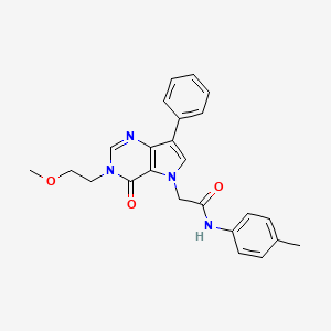 molecular formula C24H24N4O3 B2736268 2-[3-(2-甲氧基乙基)-4-氧代-7-苯基-3,4-二氢-5H-吡咯[3,2-d]嘧啶-5-基]-N-(4-甲基苯基)乙酰胺 CAS No. 1251613-85-0