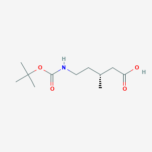 molecular formula C11H21NO4 B2736276 (3R)-3-Methyl-5-[(2-methylpropan-2-yl)oxycarbonylamino]pentanoic acid CAS No. 2550997-53-8