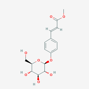 molecular formula C16H20O8 B2736279 3-[4-(beta-D-Glucopyranosyloxy)phenyl]acrylic acid methyl ester CAS No. 554-87-0