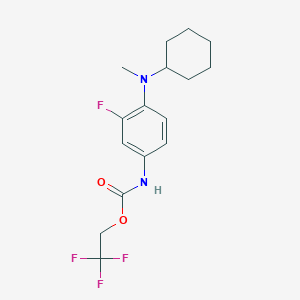 molecular formula C16H20F4N2O2 B2736333 2,2,2-trifluoroethyl N-{4-[cyclohexyl(methyl)amino]-3-fluorophenyl}carbamate CAS No. 1223632-38-9