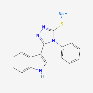 molecular formula C16H11N4NaS B2736337 sodium 5-(1H-indol-3-yl)-4-phenyl-4H-1,2,4-triazole-3-thiolate CAS No. 1007016-46-7