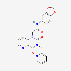 molecular formula C22H17N5O5 B2736357 N-(benzo[d][1,3]dioxol-5-yl)-2-(2,4-dioxo-3-(pyridin-2-ylmethyl)-3,4-dihydropyrido[3,2-d]pyrimidin-1(2H)-yl)acetamide CAS No. 941952-50-7