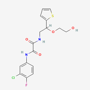 molecular formula C16H16ClFN2O4S B2736359 N1-(3-chloro-4-fluorophenyl)-N2-(2-(2-hydroxyethoxy)-2-(thiophen-2-yl)ethyl)oxalamide CAS No. 2034303-90-5