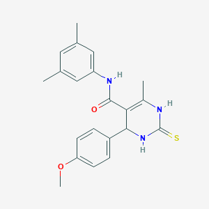 molecular formula C21H23N3O2S B2736371 N-(3,5-dimethylphenyl)-4-(4-methoxyphenyl)-6-methyl-2-thioxo-1,2,3,4-tetrahydropyrimidine-5-carboxamide CAS No. 459201-67-3