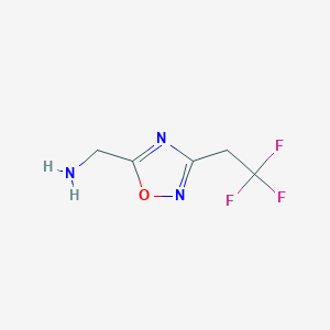 molecular formula C5H6F3N3O B2736375 [3-(2,2,2-Trifluoroethyl)-1,2,4-oxadiazol-5-yl]methanamine CAS No. 1250192-25-6
