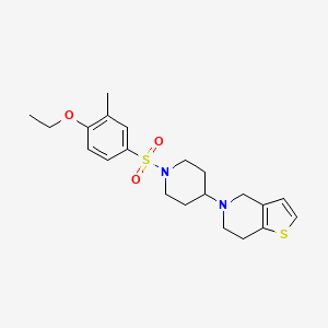 molecular formula C21H28N2O3S2 B2736376 5-(1-((4-Ethoxy-3-methylphenyl)sulfonyl)piperidin-4-yl)-4,5,6,7-tetrahydrothieno[3,2-c]pyridine CAS No. 2034311-54-9