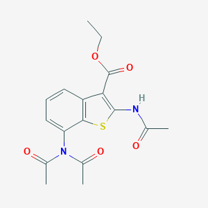 Ethyl 2-(acetylamino)-7-(diacetylamino)-1-benzothiophene-3-carboxylate