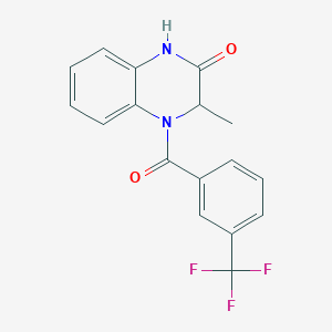 molecular formula C17H13F3N2O2 B2736383 3-methyl-4-[3-(trifluoromethyl)benzoyl]-3,4-dihydro-2(1H)-quinoxalinone CAS No. 317822-26-7