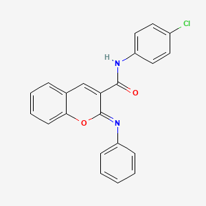 (2Z)-N-(4-chlorophenyl)-2-(phenylimino)-2H-chromene-3-carboxamide