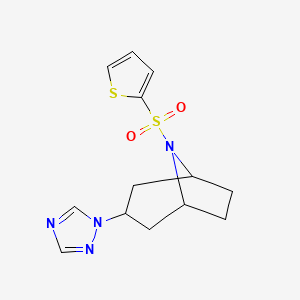 (1R,5S)-8-(thiophen-2-ylsulfonyl)-3-(1H-1,2,4-triazol-1-yl)-8-azabicyclo[3.2.1]octane