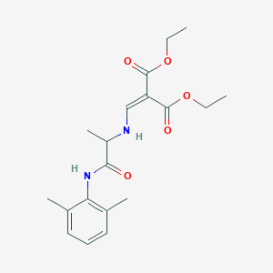 molecular formula C19H26N2O5 B273640 Diethyl 2-({[2-(2,6-dimethylanilino)-1-methyl-2-oxoethyl]amino}methylene)malonate 