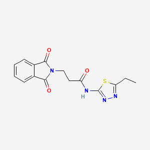 molecular formula C15H14N4O3S B2736402 3-(1,3-dioxoisoindolin-2-yl)-N-(5-ethyl-1,3,4-thiadiazol-2-yl)propanamide CAS No. 316127-74-9
