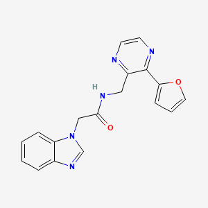 2-(1H-benzo[d]imidazol-1-yl)-N-((3-(furan-2-yl)pyrazin-2-yl)methyl)acetamide