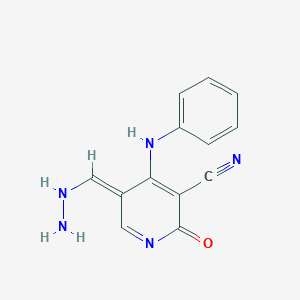 (5Z)-4-anilino-5-(hydrazinylmethylidene)-2-oxopyridine-3-carbonitrile