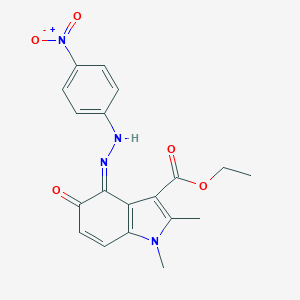 ethyl (4E)-1,2-dimethyl-4-[(4-nitrophenyl)hydrazinylidene]-5-oxoindole-3-carboxylate