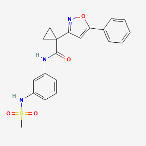 molecular formula C20H19N3O4S B2736437 N-(3-(甲磺酰氨基)苯基)-1-(5-苯基异噁唑-3-基)环丙基甲酰胺 CAS No. 1334370-34-1