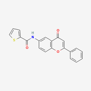 molecular formula C20H13NO3S B2736454 N-(4-oxo-2-phenyl-4H-香豆素-6-基)噻吩-2-甲酰胺 CAS No. 921514-96-7