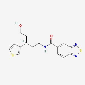 molecular formula C16H17N3O2S2 B2736460 N-(5-hydroxy-3-(thiophen-3-yl)pentyl)benzo[c][1,2,5]thiadiazole-5-carboxamide CAS No. 2034481-99-5