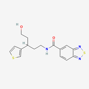 molecular formula C16H17N3O2S2 B2736460 N-[5-hydroxy-3-(thiophen-3-yl)pentyl]-2,1,3-benzothiadiazole-5-carboxamide CAS No. 2034481-99-5