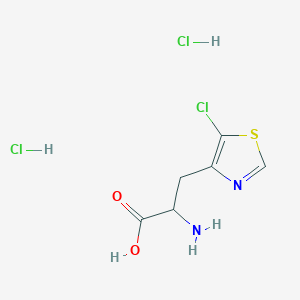molecular formula C6H9Cl3N2O2S B2736461 2-Amino-3-(5-chloro-1,3-thiazol-4-yl)propanoic acid;dihydrochloride CAS No. 2287261-22-5
