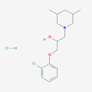 molecular formula C16H25Cl2NO2 B2736463 1-(2-Chlorophenoxy)-3-(3,5-dimethylpiperidin-1-yl)propan-2-ol hydrochloride CAS No. 1217845-88-9