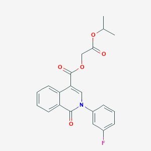 molecular formula C21H18FNO5 B2736466 2-异丙氧基-2-氧乙基 2-(3-氟苯基)-1-氧-1,2-二氢异喹啉-4-基甲酸酯 CAS No. 1029776-45-1